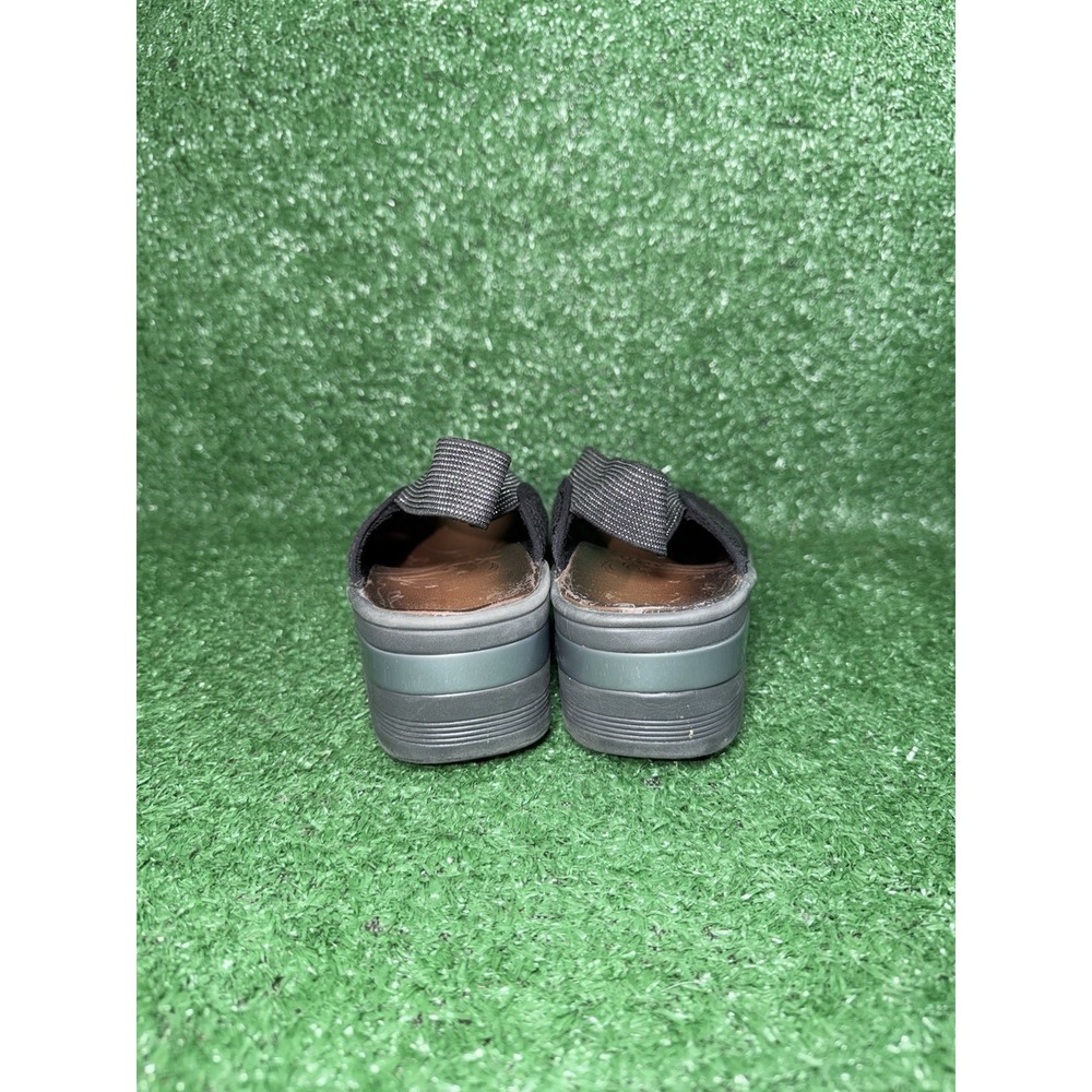 BZees Sandals Womens 7.5M Dream Black Strappy Peep Toe Slingback‎ Wedge Slip On - Picture 6 of 9